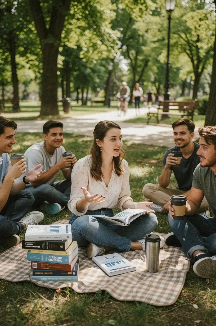 Infografika a pénzügyi alapfogalmakról, egyszerű diagramokkal és lépésről lépésre útmutatóval.